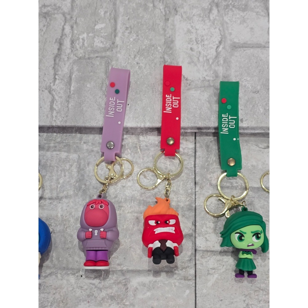 Disney Inside Out 2 3D Pendant Keychains Anxiety Ennui Embarrassment Fear Anger - Picture 3 of 8